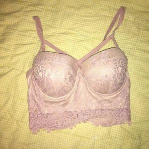 Charlotte Russe pink/nude crop top bustier